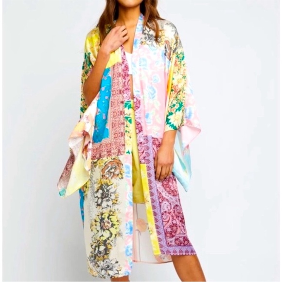 Free People Other - Free People Patched With Love Patchwork Kimono Cover-up